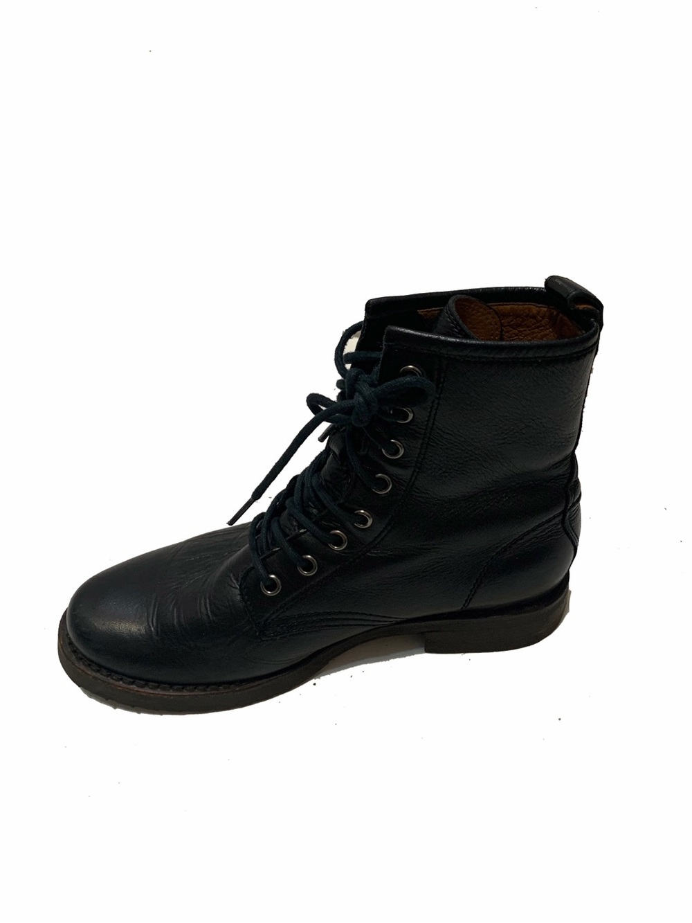 Frye Veronica Women's Black Combat Lace-Up Boots - Picture 3 of 6